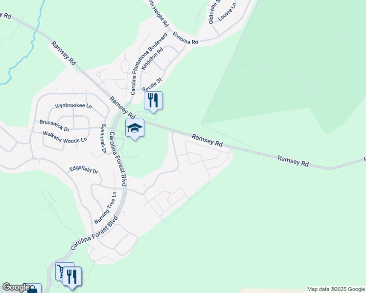 map of restaurants, bars, coffee shops, grocery stores, and more near 300 Caldwell Loop in Jacksonville