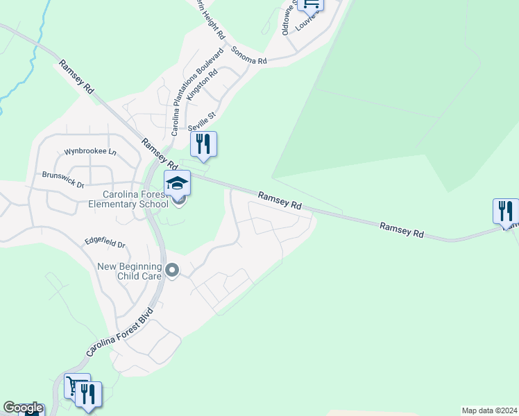 map of restaurants, bars, coffee shops, grocery stores, and more near 267 Caldwell Loop in Jacksonville
