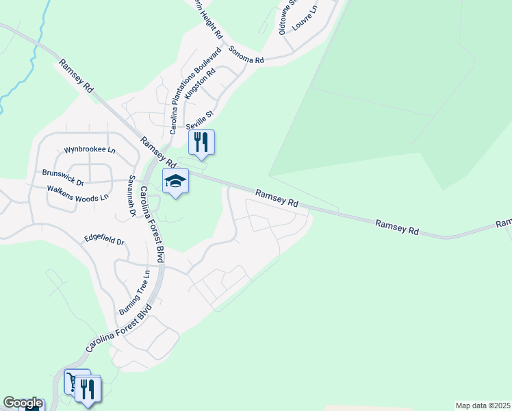 map of restaurants, bars, coffee shops, grocery stores, and more near 269 Caldwell Loop in Jacksonville