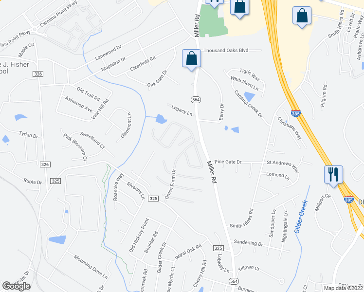 map of restaurants, bars, coffee shops, grocery stores, and more near 11 Firnstone Court in Greenville