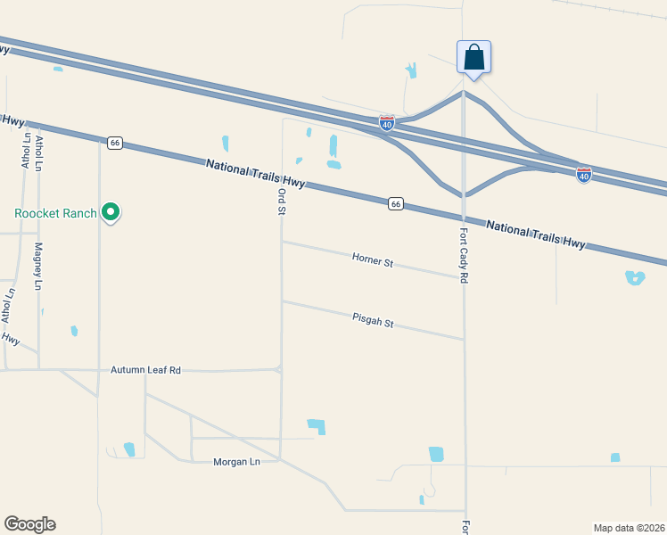 map of restaurants, bars, coffee shops, grocery stores, and more near 47825 Horner Street in Newberry Springs