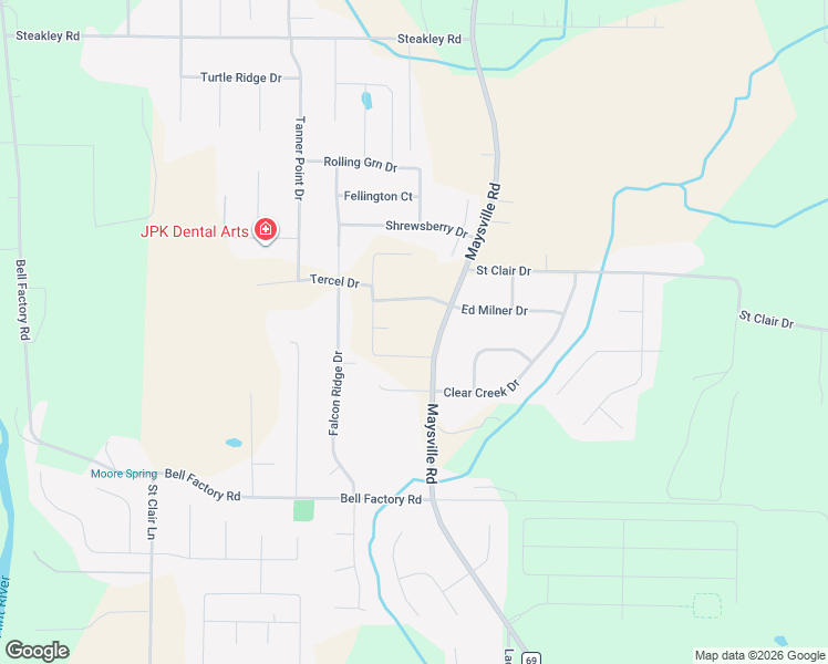 map of restaurants, bars, coffee shops, grocery stores, and more near 4608 Maysville Road in New Market