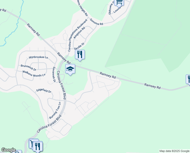 map of restaurants, bars, coffee shops, grocery stores, and more near 292 Caldwell Loop in Jacksonville