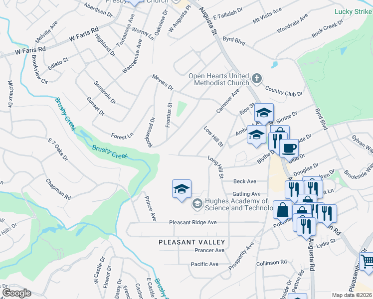 map of restaurants, bars, coffee shops, grocery stores, and more near 224 Cammer Avenue in Greenville