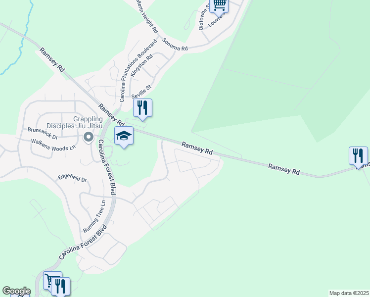 map of restaurants, bars, coffee shops, grocery stores, and more near 264 Caldwell Loop in Jacksonville