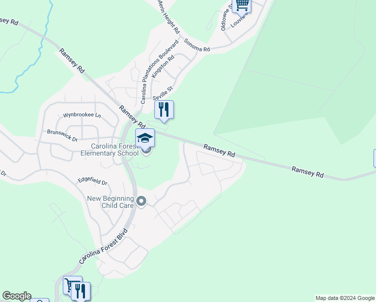 map of restaurants, bars, coffee shops, grocery stores, and more near 4010 W.T. Whitehead Drive in Jacksonville