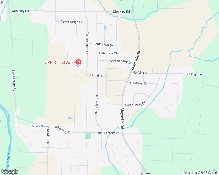 map of restaurants, bars, coffee shops, grocery stores, and more near 245 Falcon Ridge Drive in Huntsville