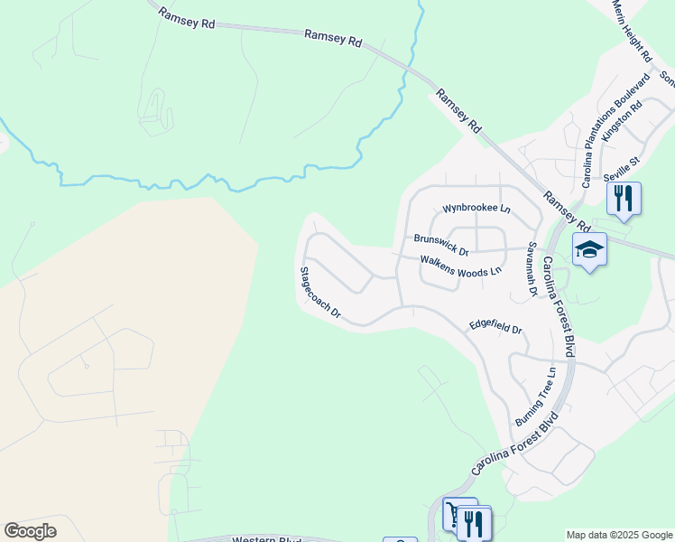 map of restaurants, bars, coffee shops, grocery stores, and more near 110 Hills Lorough Loop in Jacksonville