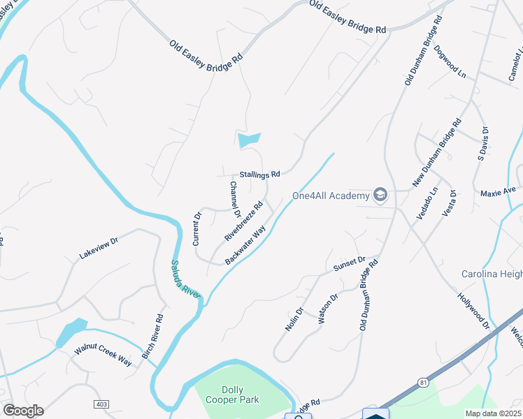 map of restaurants, bars, coffee shops, grocery stores, and more near 103 Riverbreeze Road in Greenville