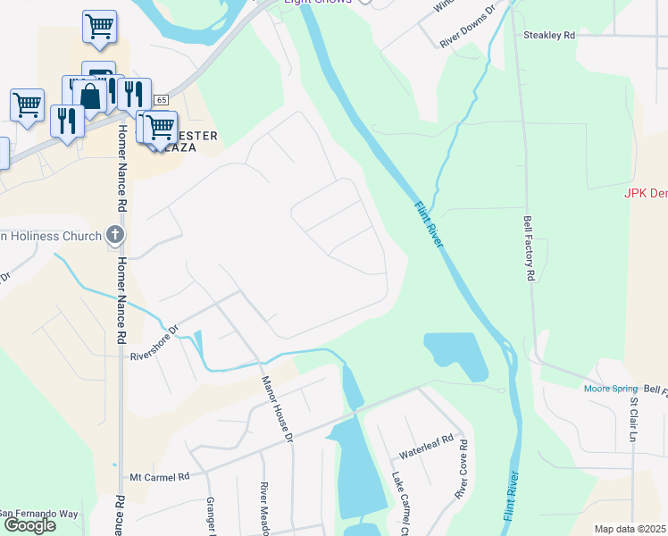 map of restaurants, bars, coffee shops, grocery stores, and more near 112 Perdido Bay Drive in Huntsville