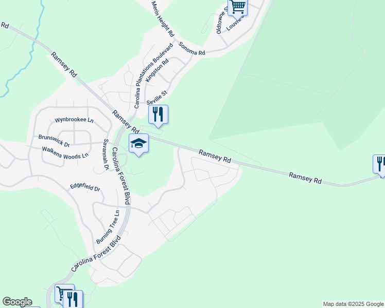 map of restaurants, bars, coffee shops, grocery stores, and more near 286 Caldwell Loop in Jacksonville