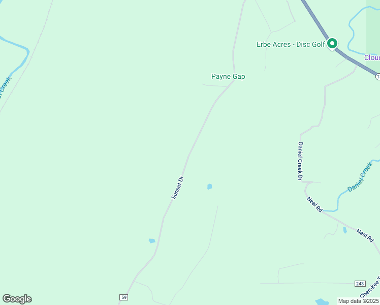 map of restaurants, bars, coffee shops, grocery stores, and more near 2167 Sunset Drive in Rising Fawn