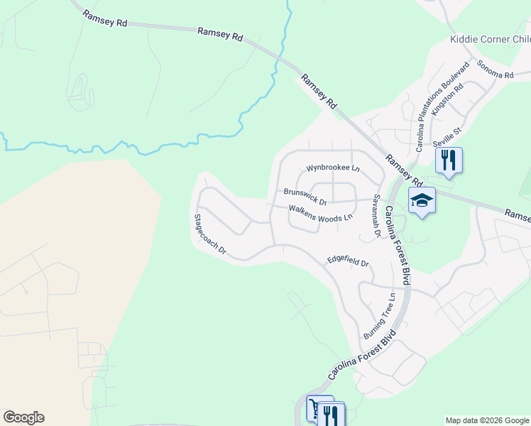 map of restaurants, bars, coffee shops, grocery stores, and more near 921 Stagecoach Drive in Jacksonville