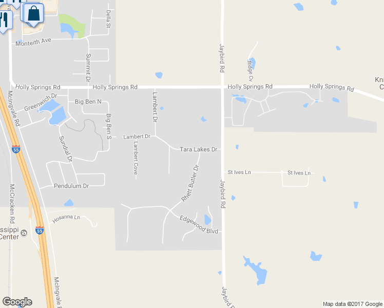 map of restaurants, bars, coffee shops, grocery stores, and more near 3333 Rhett Butler Drive in Hernando