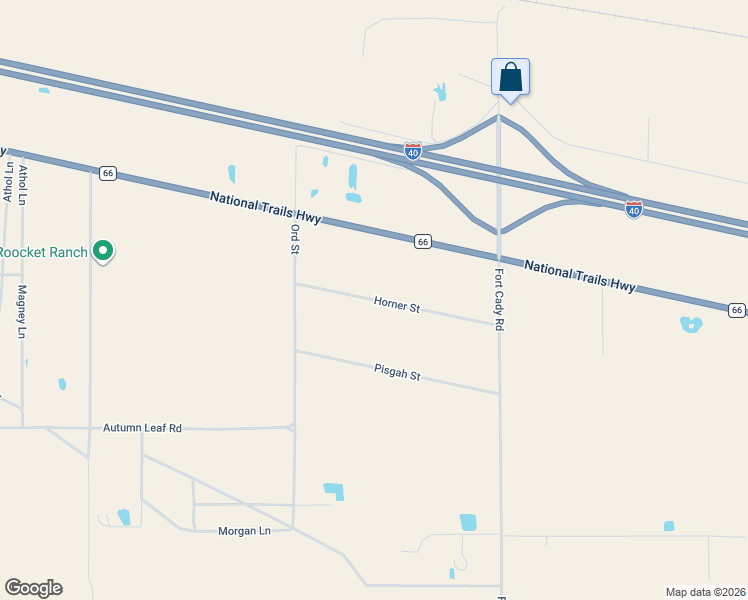 map of restaurants, bars, coffee shops, grocery stores, and more near Horner Street in San Bernardino County