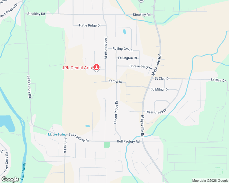 map of restaurants, bars, coffee shops, grocery stores, and more near 244 Falcon Ridge Drive in Huntsville