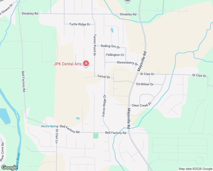 map of restaurants, bars, coffee shops, grocery stores, and more near 245 Falcon Ridge Drive in Huntsville
