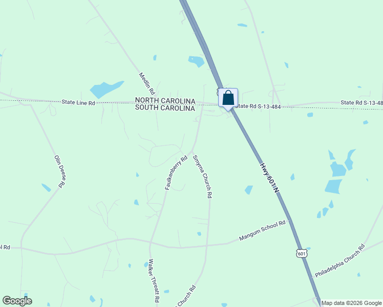 map of restaurants, bars, coffee shops, grocery stores, and more near Plyler Cir in Pageland