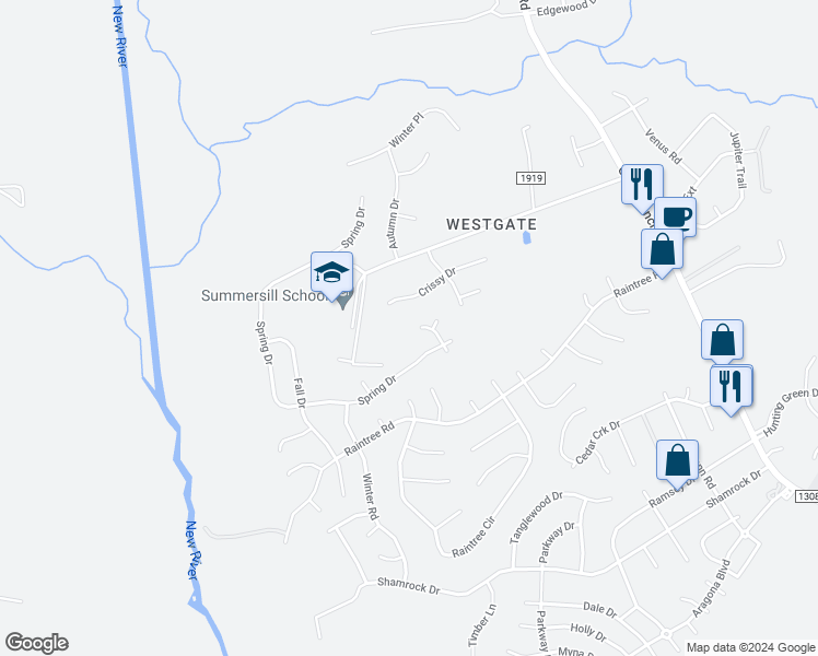 map of restaurants, bars, coffee shops, grocery stores, and more near 209 North Stephanie Court in Jacksonville