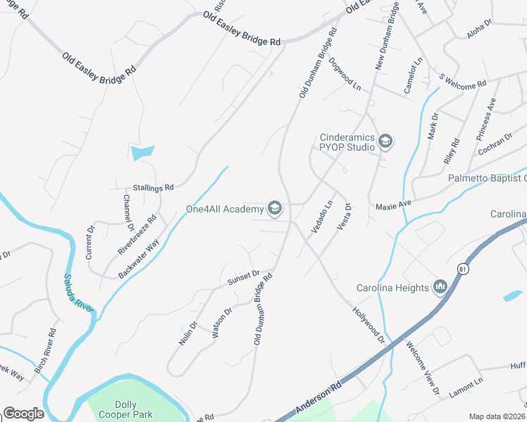 map of restaurants, bars, coffee shops, grocery stores, and more near 24 Junction Court in Greenville