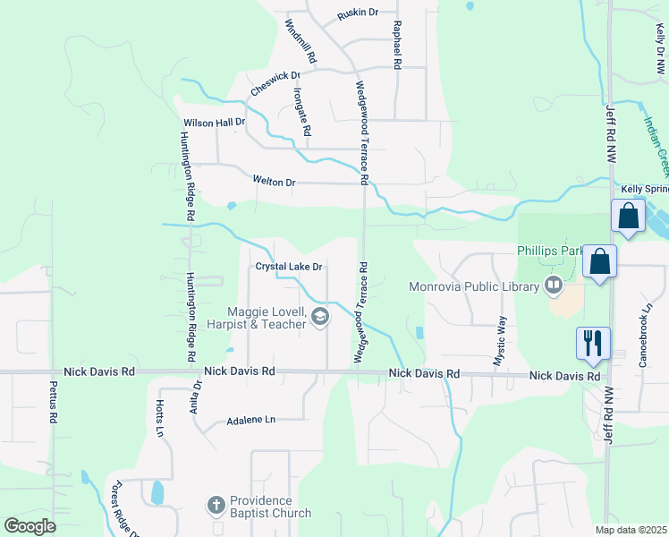 map of restaurants, bars, coffee shops, grocery stores, and more near 123 Summitridge Road in Madison