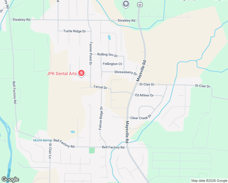 map of restaurants, bars, coffee shops, grocery stores, and more near 245 Falcon Ridge Drive in Huntsville