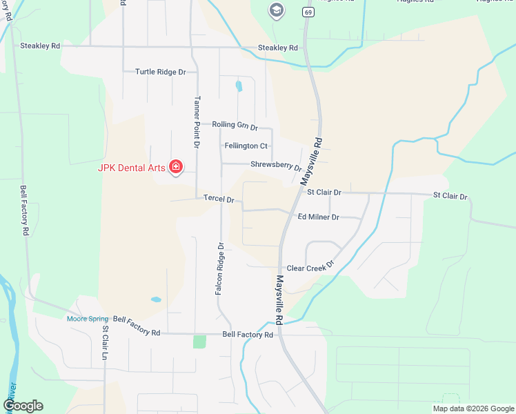 map of restaurants, bars, coffee shops, grocery stores, and more near 4608 Maysville Road in New Market