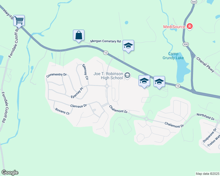 map of restaurants, bars, coffee shops, grocery stores, and more near 4 Tournay Circle in Little Rock