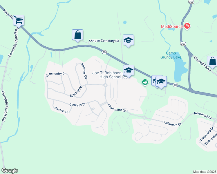 map of restaurants, bars, coffee shops, grocery stores, and more near 4 Tournay Circle in Little Rock