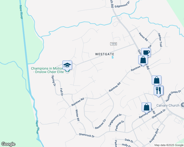 map of restaurants, bars, coffee shops, grocery stores, and more near 306 Nina Court in Jacksonville