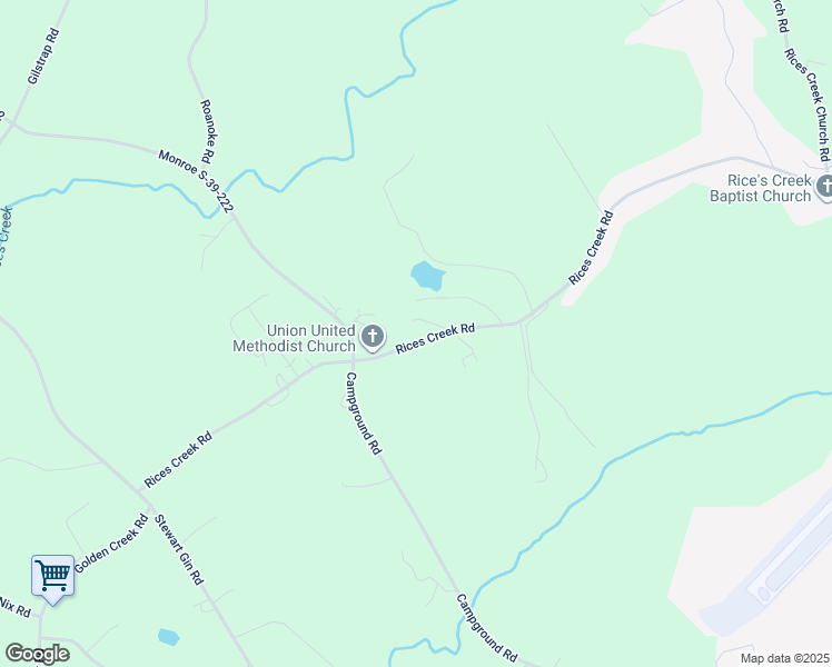 map of restaurants, bars, coffee shops, grocery stores, and more near 650 Rices Creek Road in Liberty