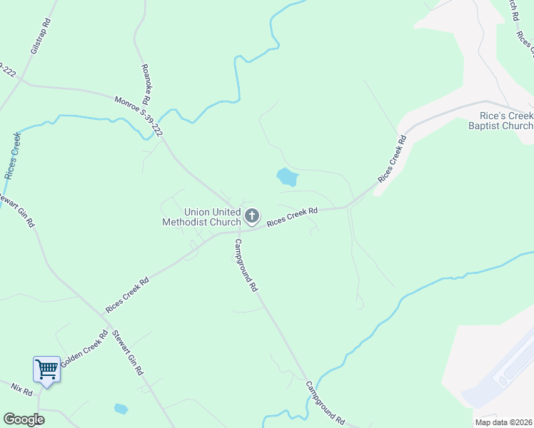 map of restaurants, bars, coffee shops, grocery stores, and more near 650 Rices Creek Road in Liberty