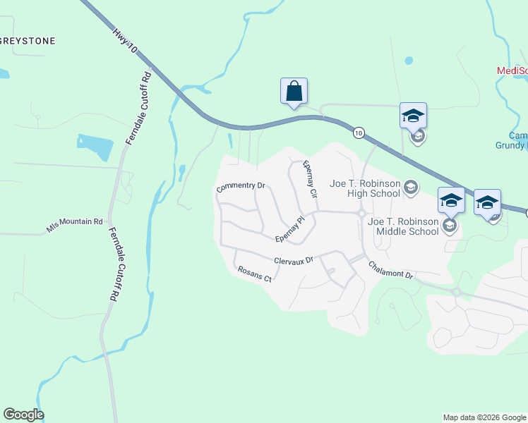 map of restaurants, bars, coffee shops, grocery stores, and more near 15 Commentry Drive in Little Rock