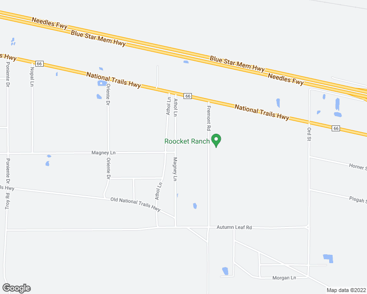 map of restaurants, bars, coffee shops, grocery stores, and more near 30819 Athol Lane in Newberry Springs