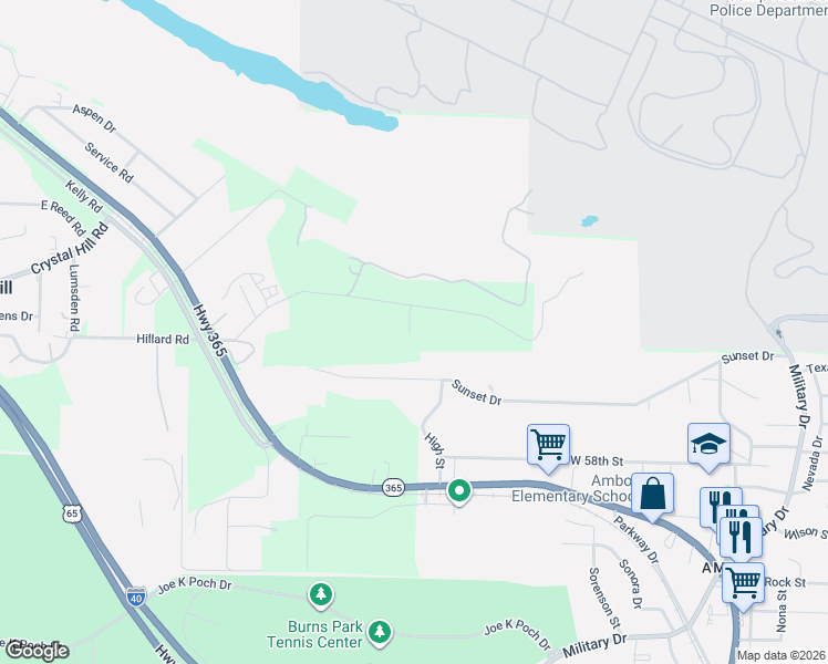 map of restaurants, bars, coffee shops, grocery stores, and more near 6604 Fitts Road in North Little Rock