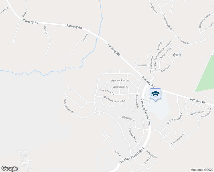 map of restaurants, bars, coffee shops, grocery stores, and more near 102 Wynbrookee Lane in Jacksonville