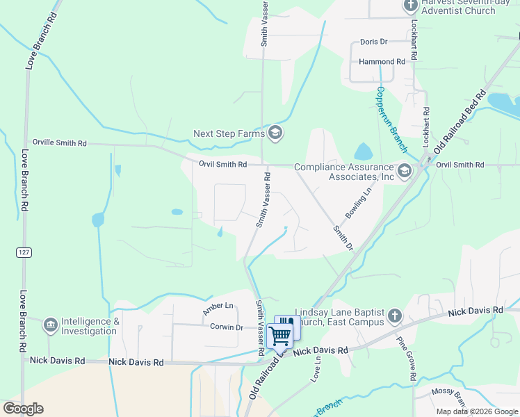 map of restaurants, bars, coffee shops, grocery stores, and more near 356 Smith Vasser Road in Harvest