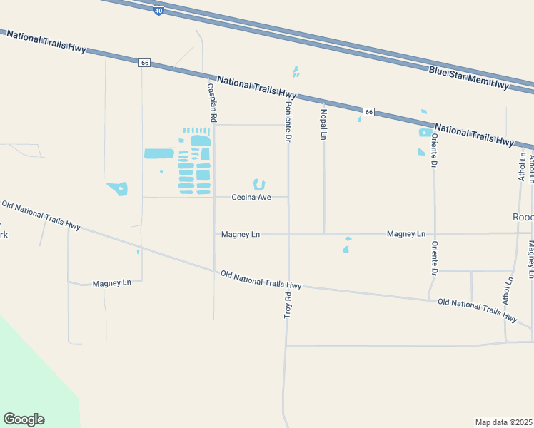 map of restaurants, bars, coffee shops, grocery stores, and more near Poniente Drive in San Bernardino County