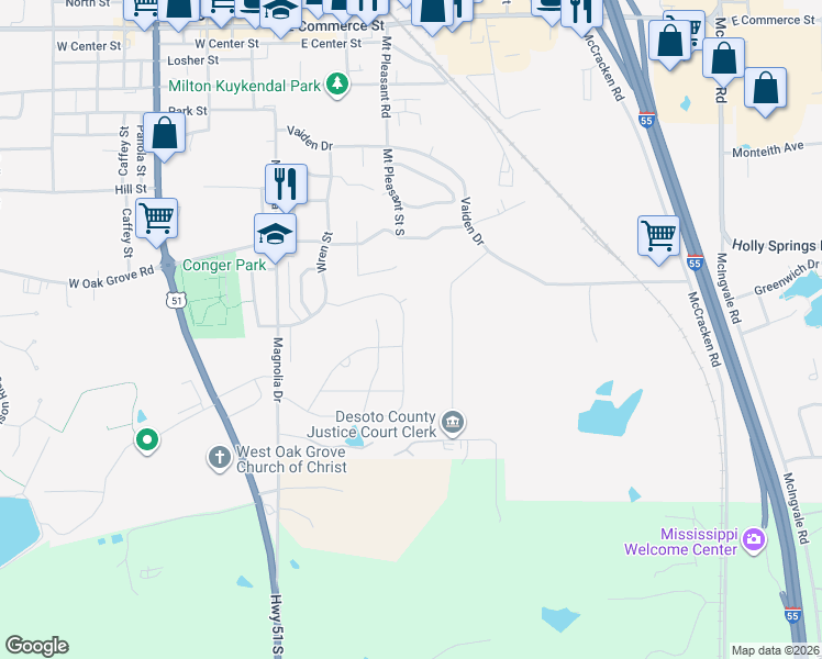 map of restaurants, bars, coffee shops, grocery stores, and more near in Hernando
