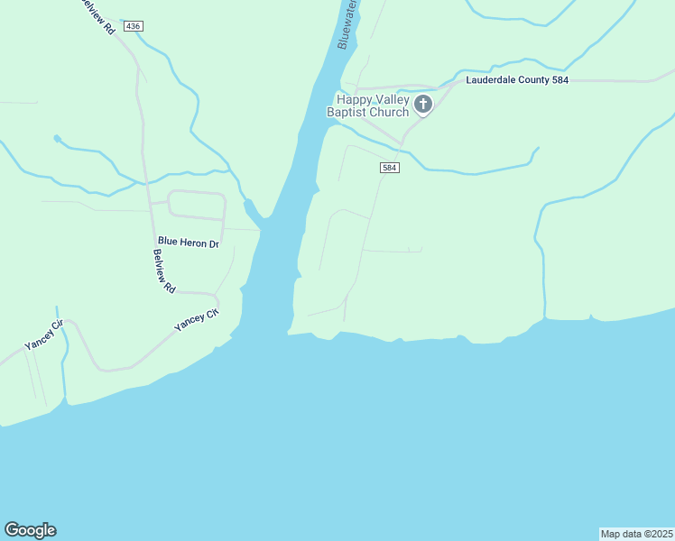 map of restaurants, bars, coffee shops, grocery stores, and more near 1592 County Road 584 in Rogersville