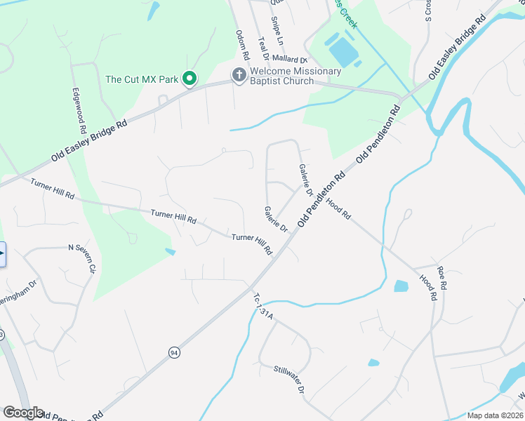 map of restaurants, bars, coffee shops, grocery stores, and more near 216 Galerie Drive in Easley