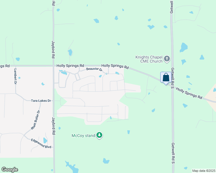map of restaurants, bars, coffee shops, grocery stores, and more near 2499 Holly Springs Road in Hernando