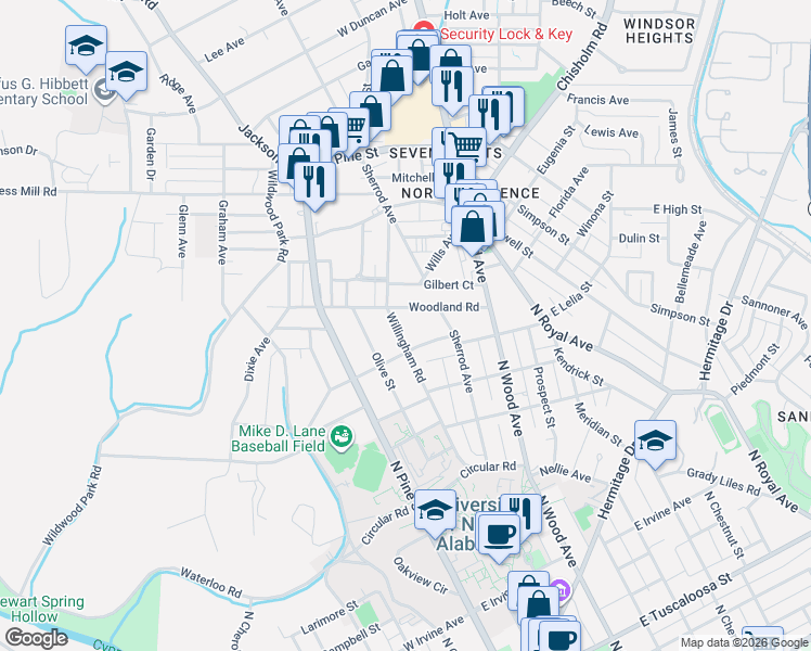 map of restaurants, bars, coffee shops, grocery stores, and more near 229-299 West Lelia Street in Florence