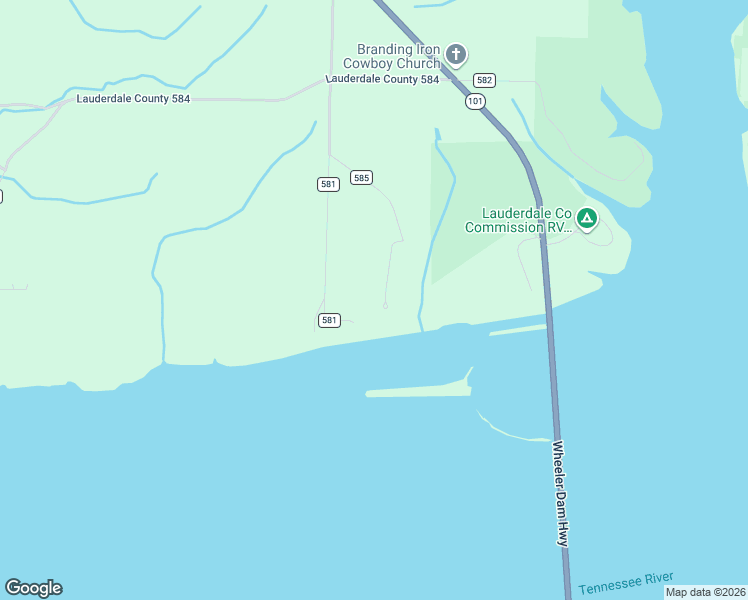 map of restaurants, bars, coffee shops, grocery stores, and more near Lauderdale County 585 in Rogersville