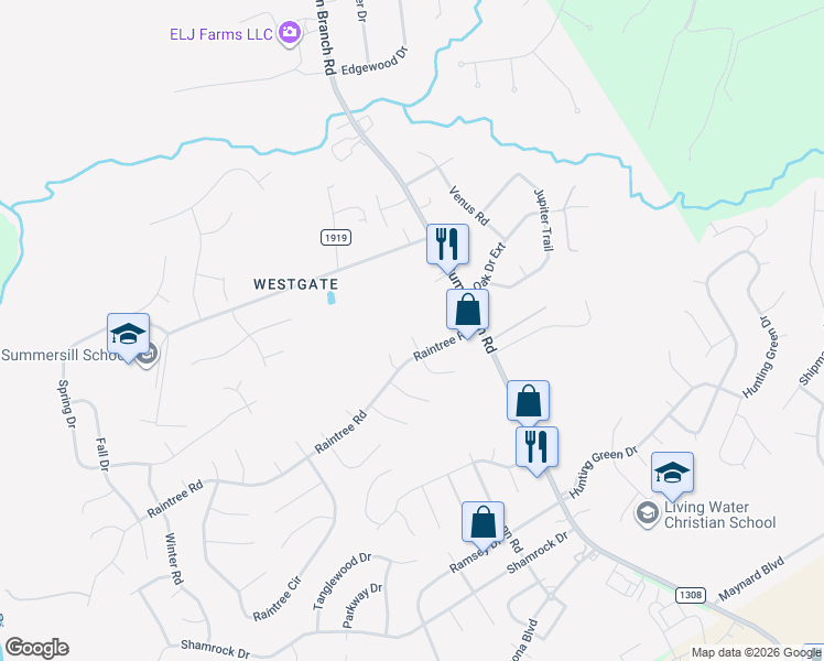 map of restaurants, bars, coffee shops, grocery stores, and more near 225 Woodcrest Court in Jacksonville