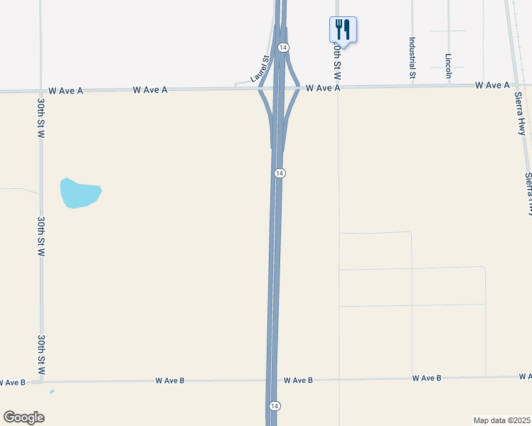 map of restaurants, bars, coffee shops, grocery stores, and more near West Avenue A 4 in Los Angeles County