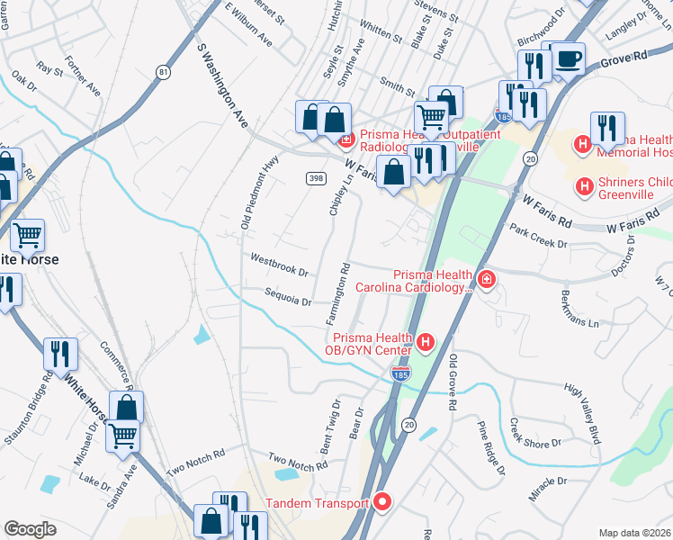 map of restaurants, bars, coffee shops, grocery stores, and more near in Dunean