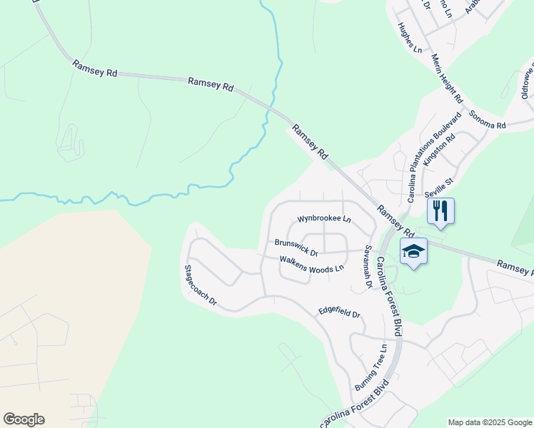 map of restaurants, bars, coffee shops, grocery stores, and more near 411 Savannah Drive in Jacksonville
