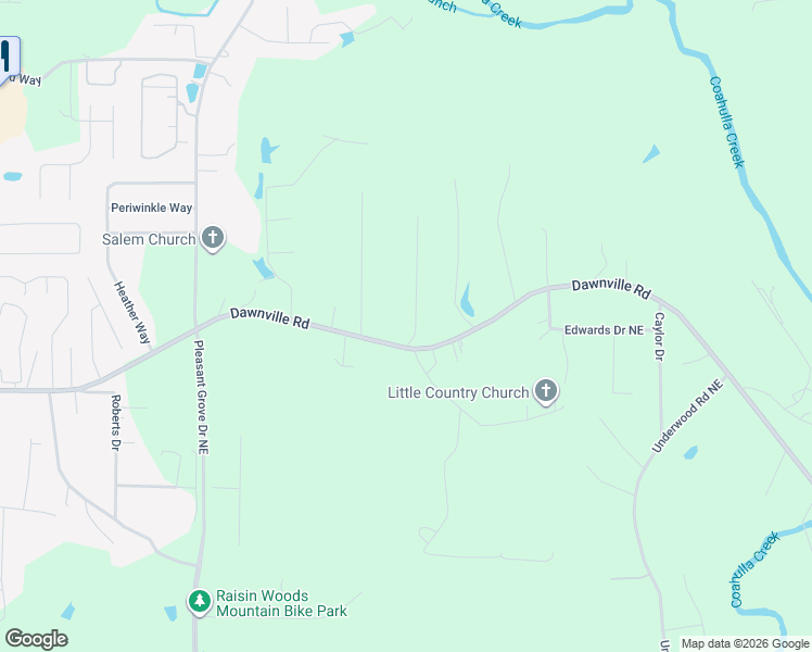 map of restaurants, bars, coffee shops, grocery stores, and more near 1426 Johnson Road Northeast in Dalton