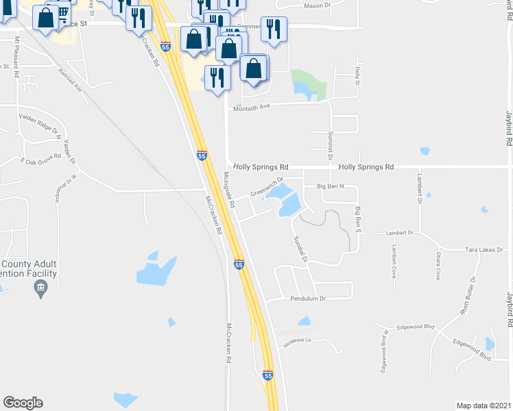 map of restaurants, bars, coffee shops, grocery stores, and more near 3142 Quartz Drive in Hernando